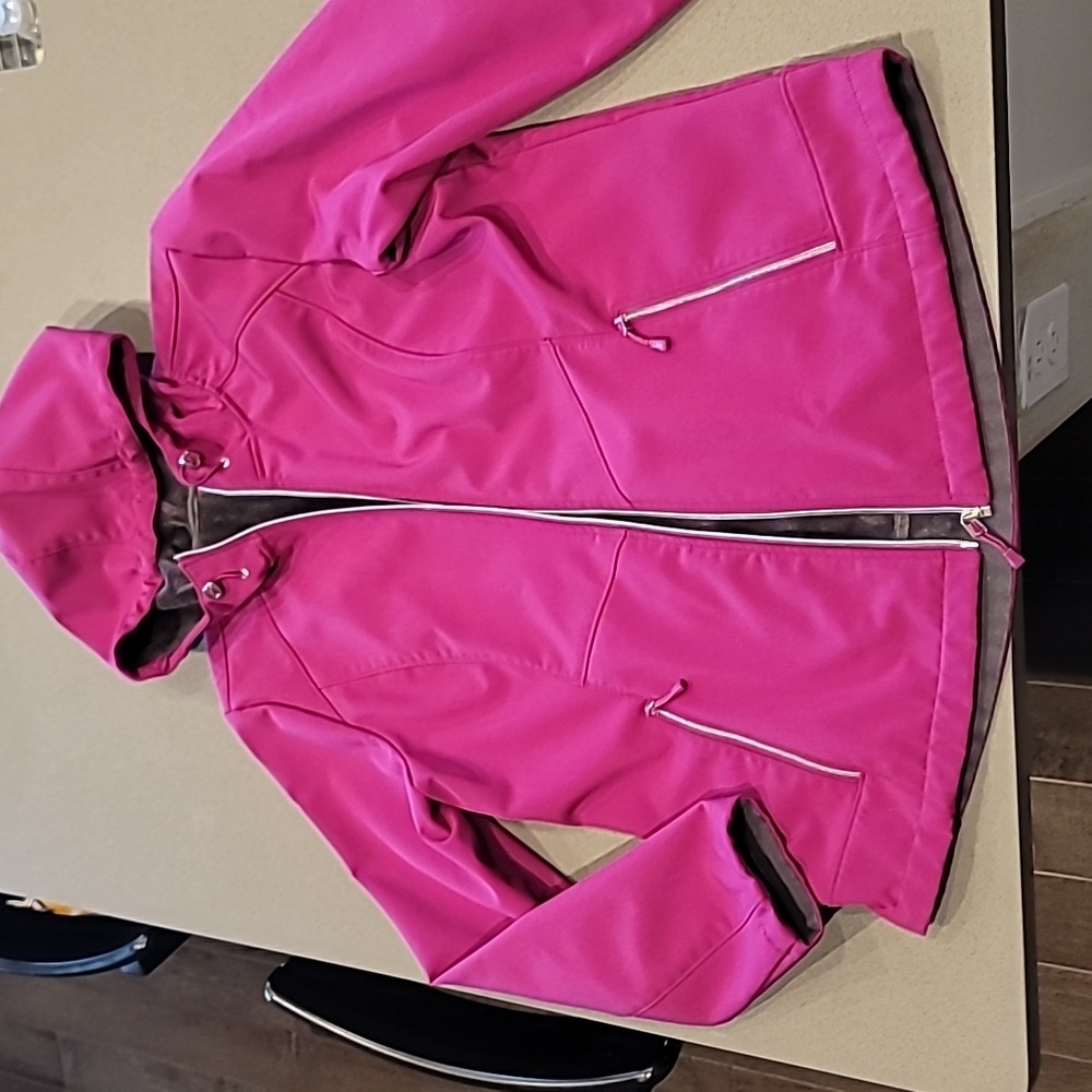 ZeroXposur All Season Fuscia Gray Zipper Hooded Jacket Fleece Lining